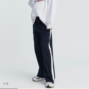 Navy and white maternity Track Pants